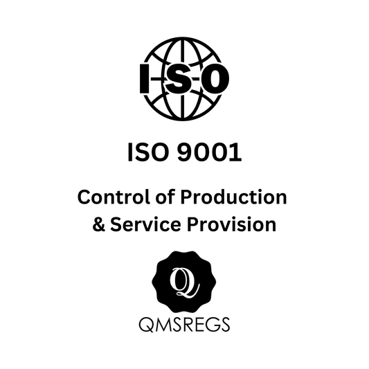 ISO 9001 control of production and service provision template