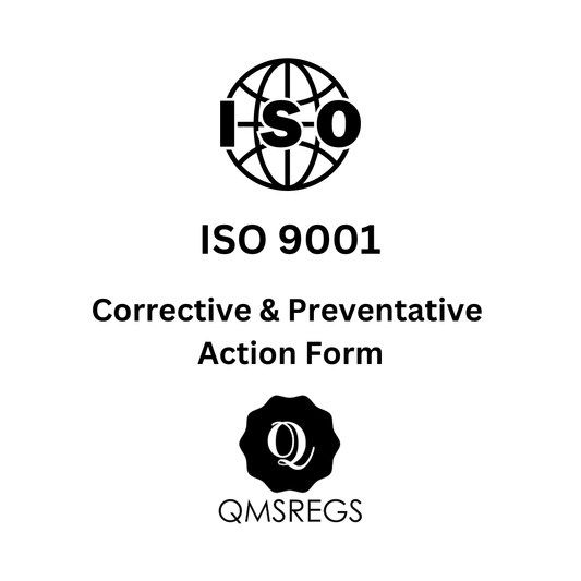 ISO 9001 Corrective and Preventative Action (CAPA) Form