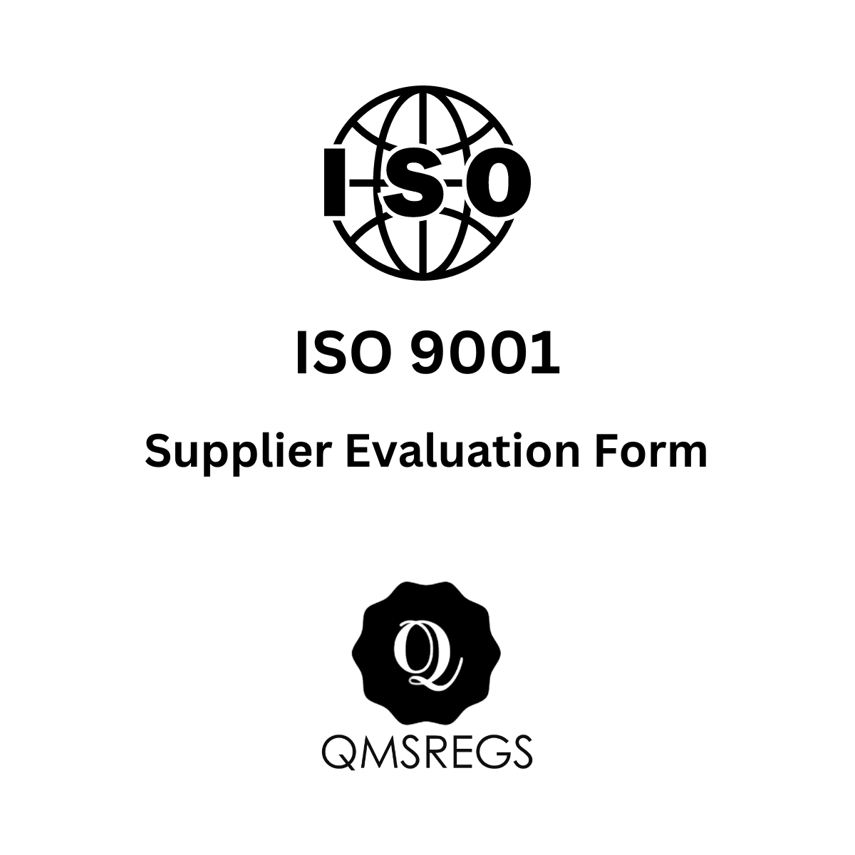 ISO 9001 Supplier Evaluation Form Template