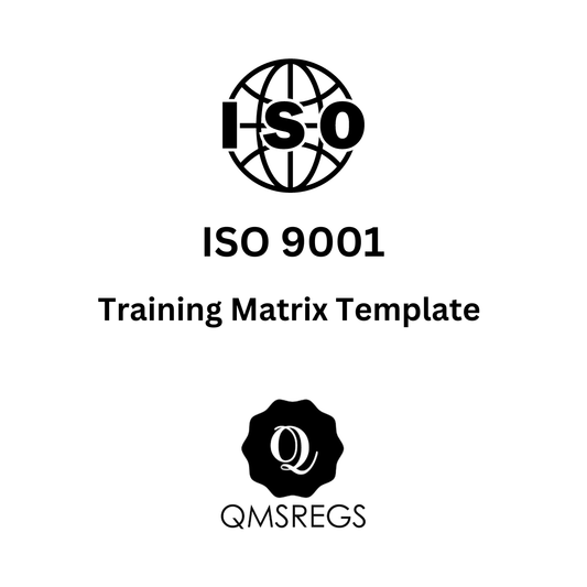 ISO 9001 Training Matrix Template