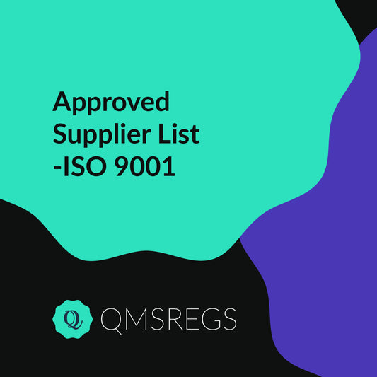 Approved Supplier List - ISO 9001