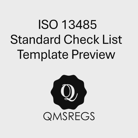 Preview of QMSREGS ISO 13485 Checklist Template