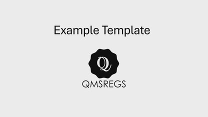 Example of a QMSREGS Template