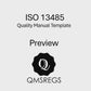 Preview of QMSREGS ISO 13485 Quality Manual template