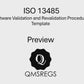 Preview of QMSREGS ISO 13485 compliant Software Validation and Revalidation Procedure template